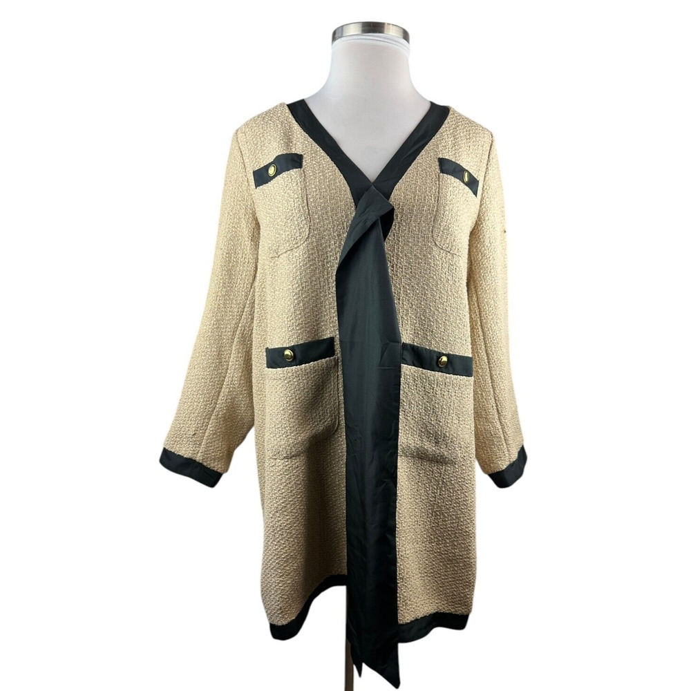 *Flawed Tuckernuck Pomander Place Coco Tweed Bow Mini Shift Dress Tan Size XXL - Picture 4 of 16